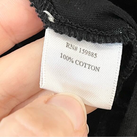 Bobi LA Button Front Collared Tee Long Sleeve Shirt Women size S Black - Picture 6 of 10